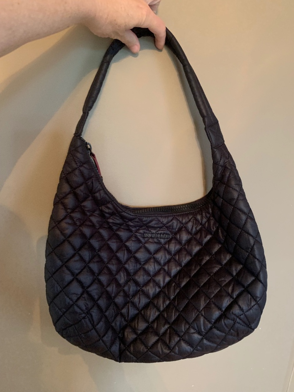 Rare Medium MZ Wallace Black Metro Nylon Shoulder Bag (Medium)